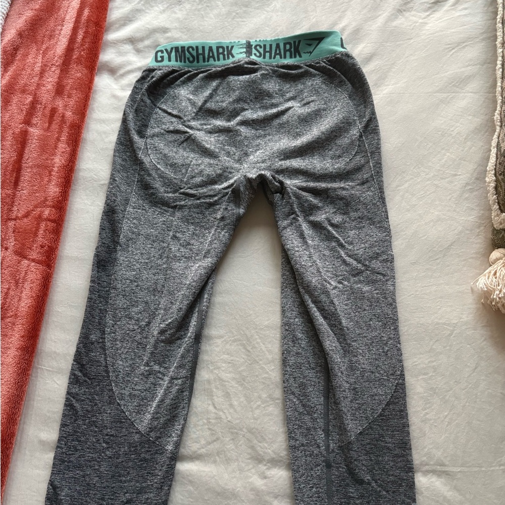 Gymshark Kids Joggers in Gray with Teal Waistband